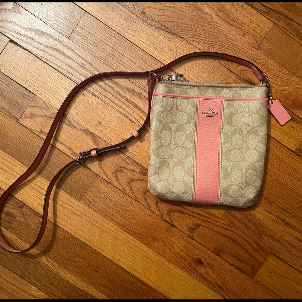 COACH purse | Pink & Beige crossbody